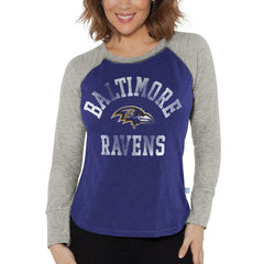 Baltimore Ravens G-III 4Her by Carl Banks Women's Waffle Knit Raglan Long Sleeve T-Shirt Purple/Heather Gray - NFL