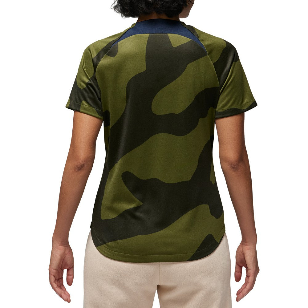 Jordan Paris Saint-Germain Jordan Brand Women's 2023/24 Fourth Academy Pro Pre-Match Top - Olive