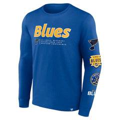 St. Louis Blues - Fanatics Strike the Goal Long Sleeve T-Shirt Blue