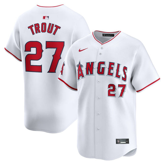 Mike Trout Los Angeles Angels Nike Home Limited Player Jersey - White | MLB Jerseys