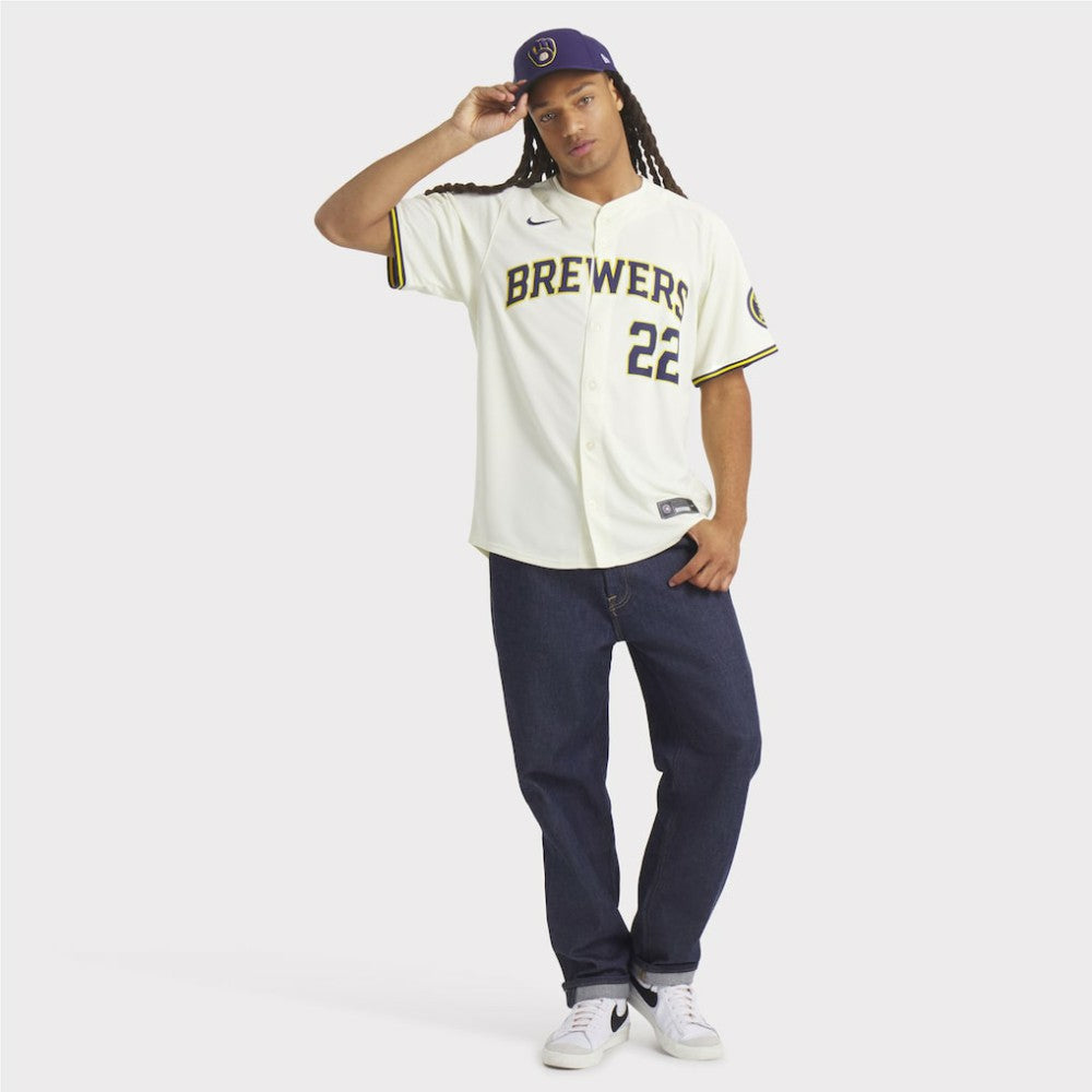 Christian Yelich Milwaukee Brewers Nike Home Limited Player Jersey Lifestyle