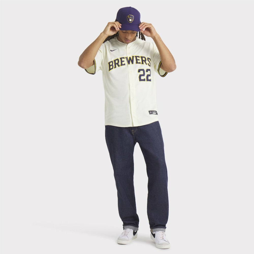 Christian Yelich Milwaukee Brewers Nike Home Limited Player Jersey Lifestyle
