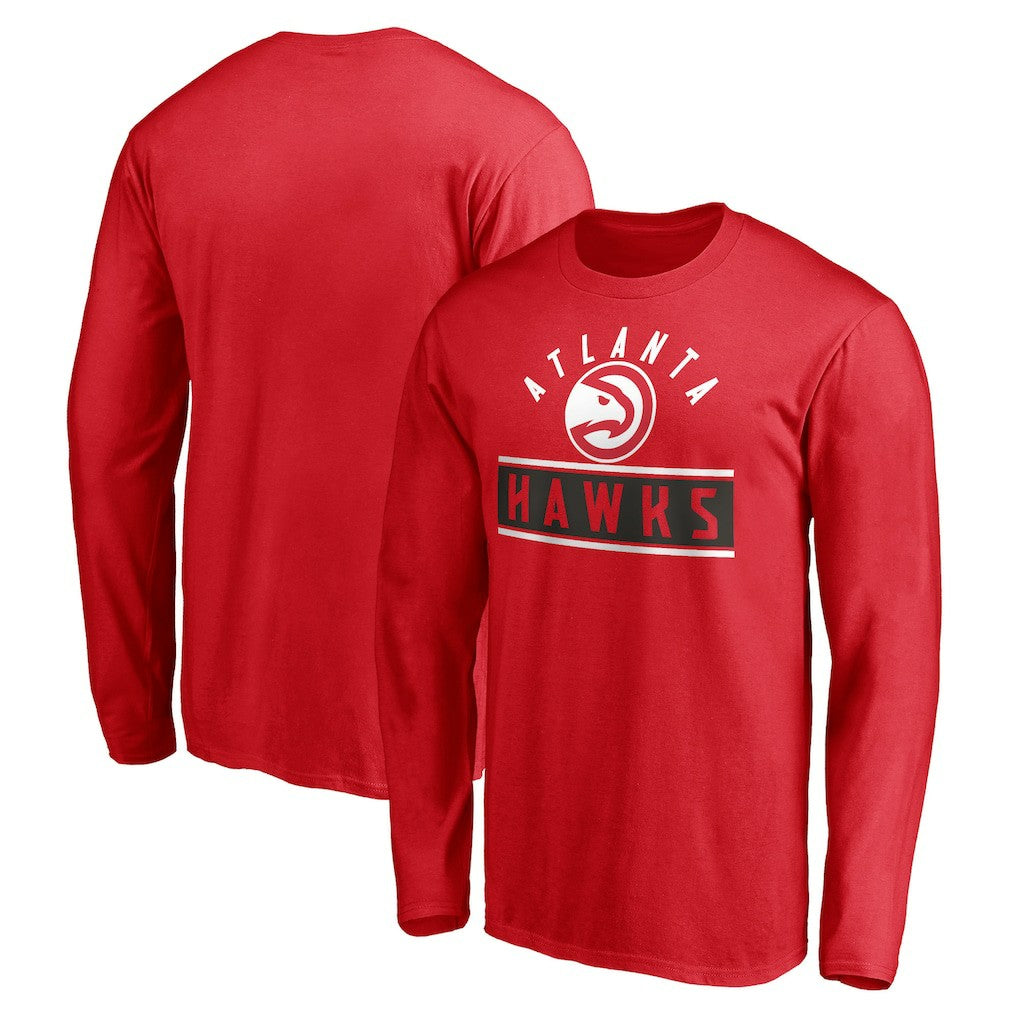 NBA - Atlanta Hawks Team Arch Knockout Long Sleeve T-Shirt - Red