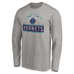 NBA - Charlotte Hornets Team Arch Knockout Long Sleeve T-Shirt - Heather Gray