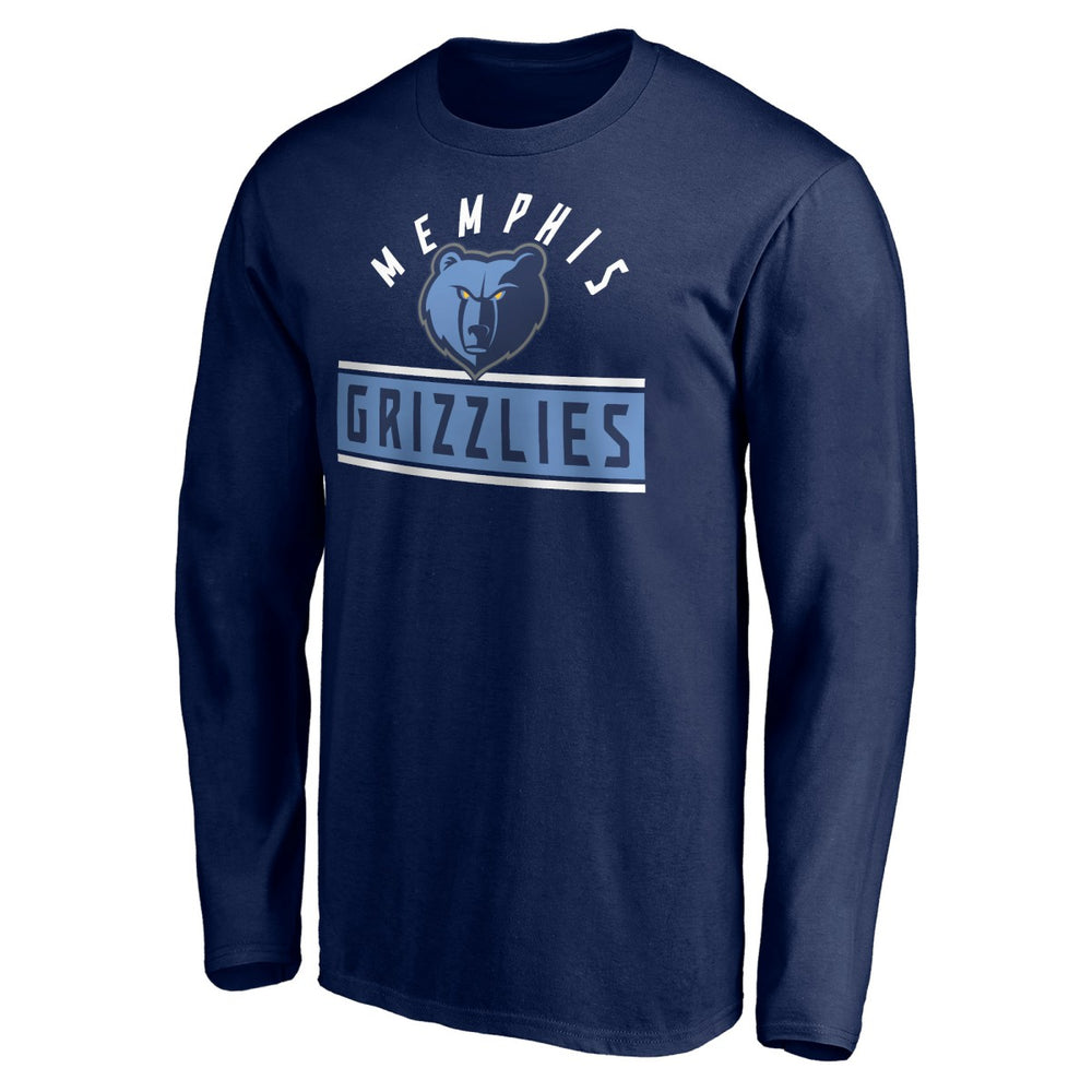 NBA - Memphis Grizzlies Team Arch Knockout Long Sleeve T-Shirt - Navy