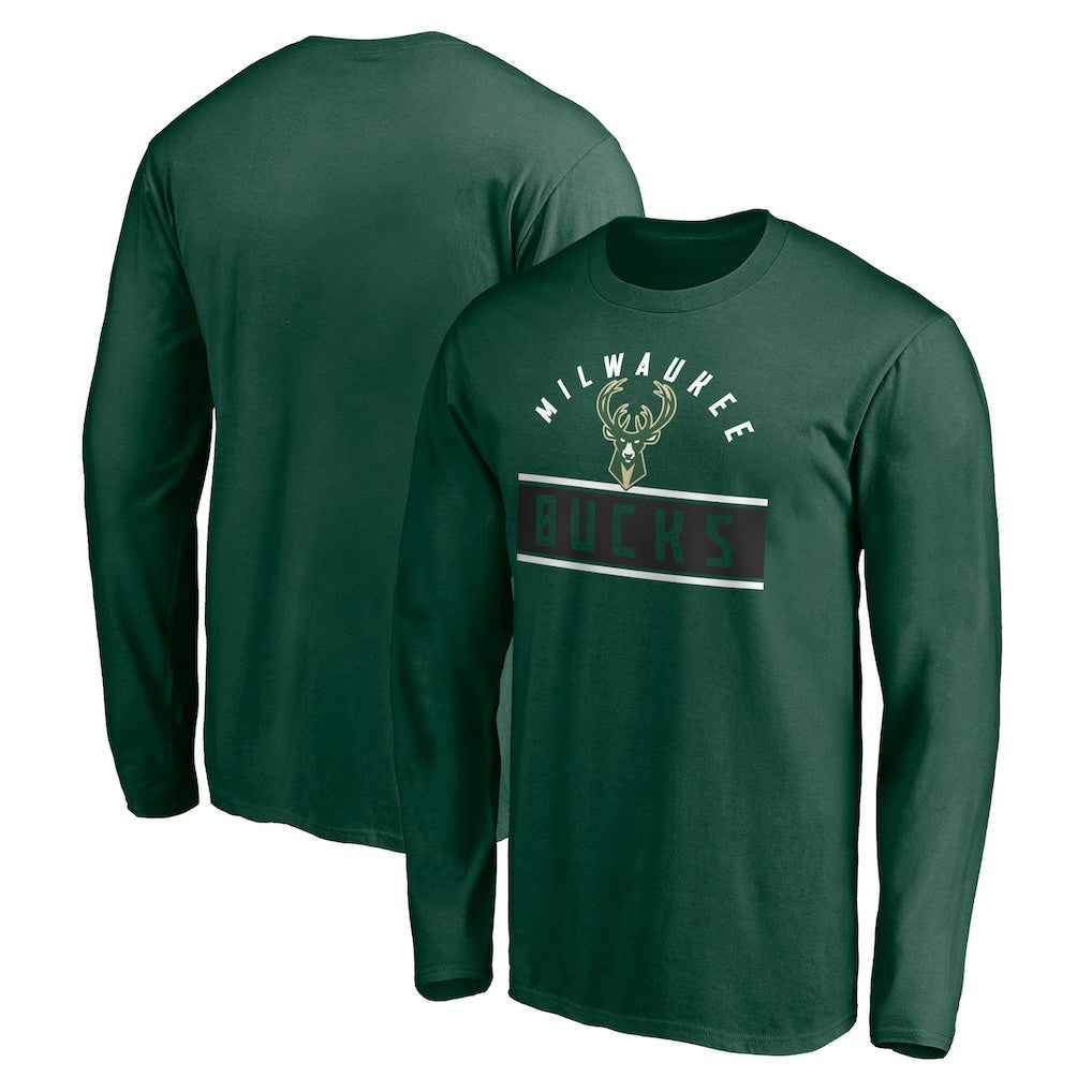 NBA - Milwaukee Bucks Team Arch Knockout Long Sleeve T-Shirt - Hunter Green