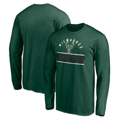 NBA - Milwaukee Bucks Team Arch Knockout Long Sleeve T-Shirt - Hunter Green