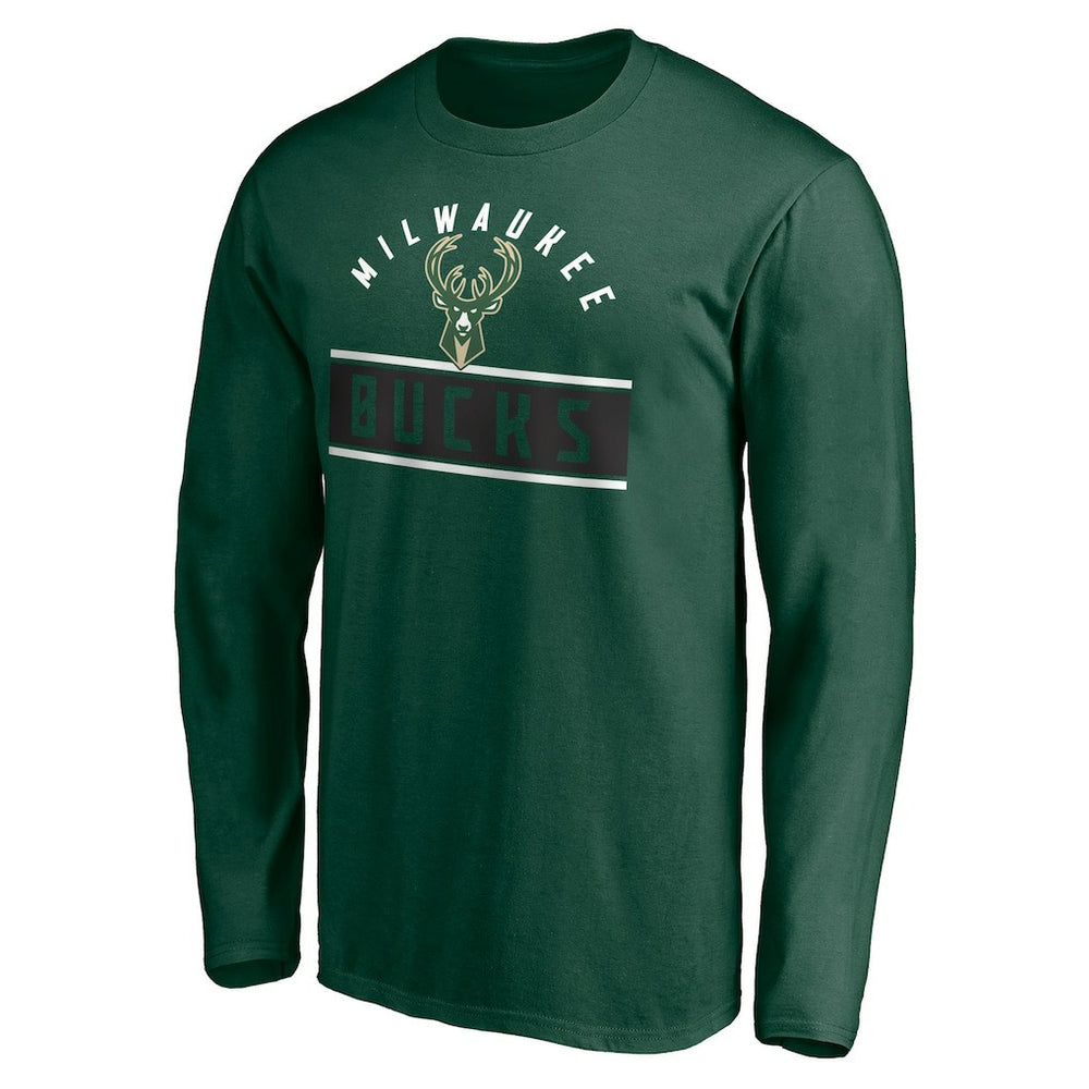 NBA - Milwaukee Bucks Team Arch Knockout Long Sleeve T-Shirt - Hunter Green