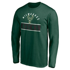 NBA - Milwaukee Bucks Team Arch Knockout Long Sleeve T-Shirt - Hunter Green