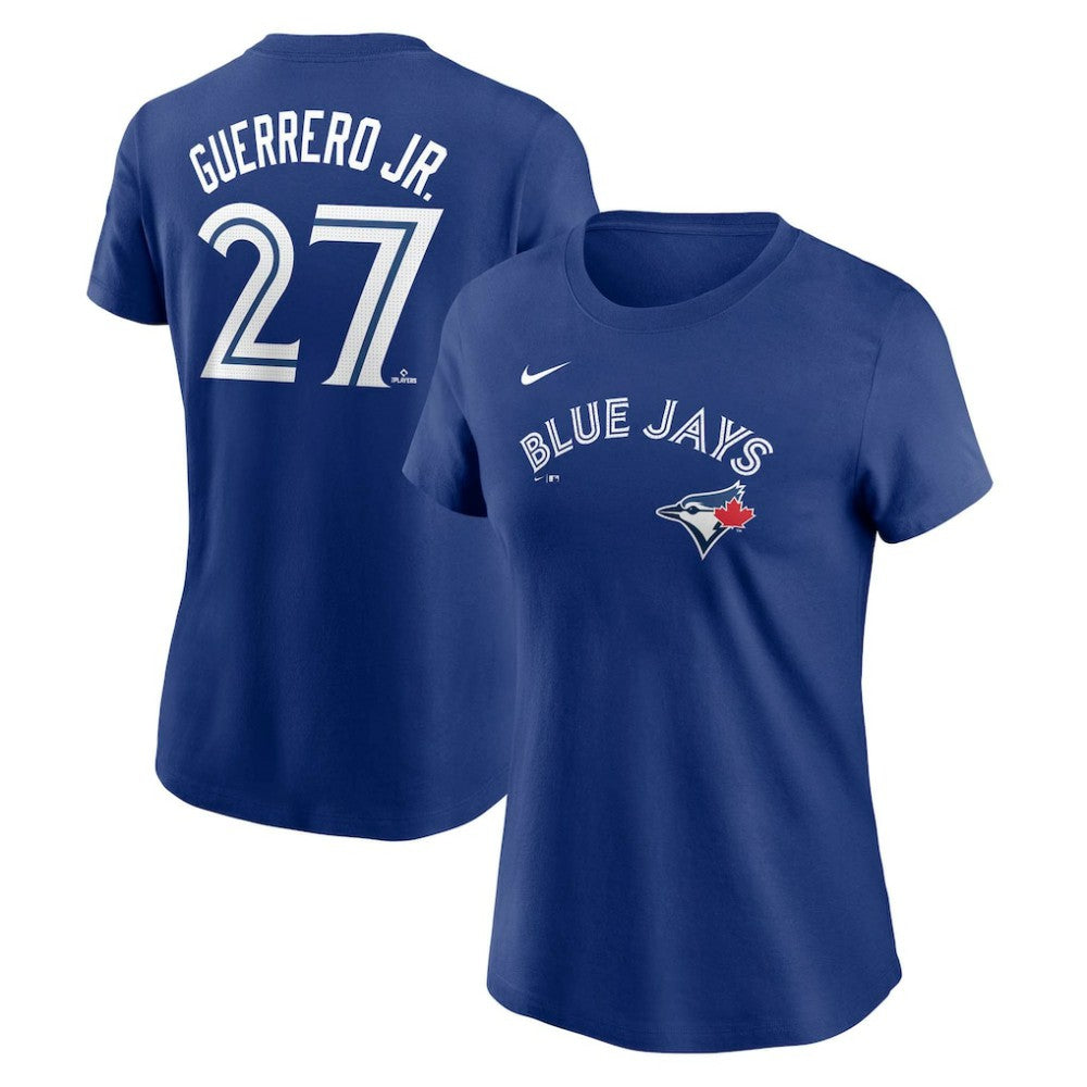 Vladimir Guerrero Jr. Toronto Blue Jays Nike Women's Cooperstown Collection Fuse Name & Number T-Shirt Lifestyle