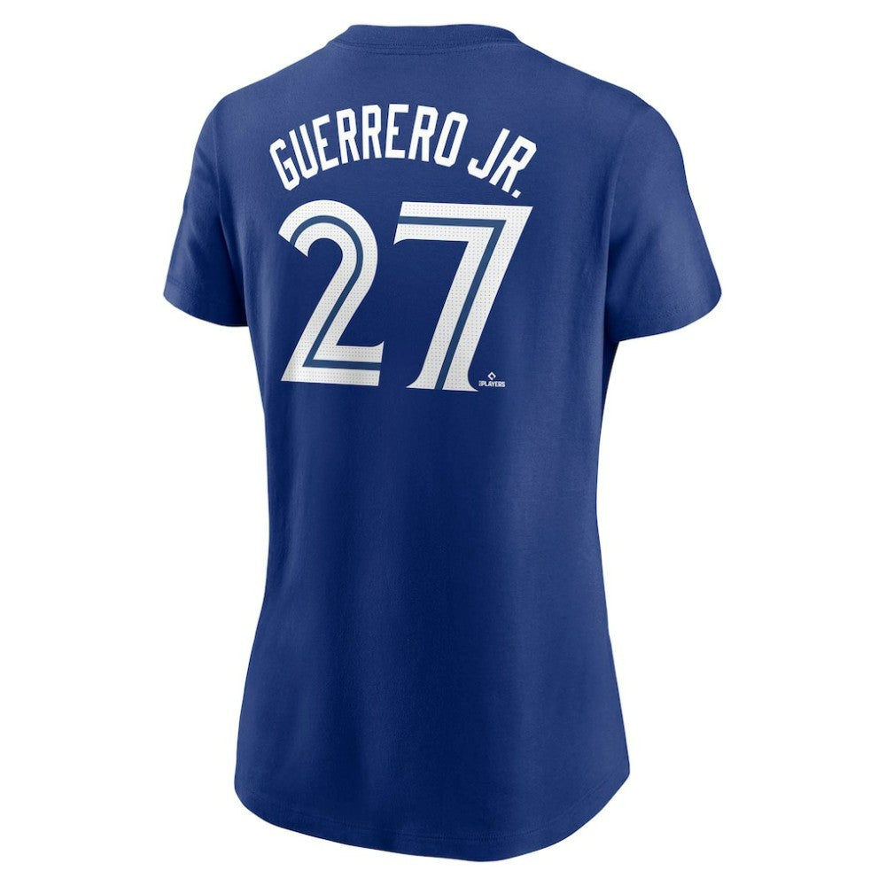 Vladimir Guerrero Jr. Toronto Blue Jays Nike Women's Cooperstown Collection Fuse Name & Number T-Shirt Lifestyle