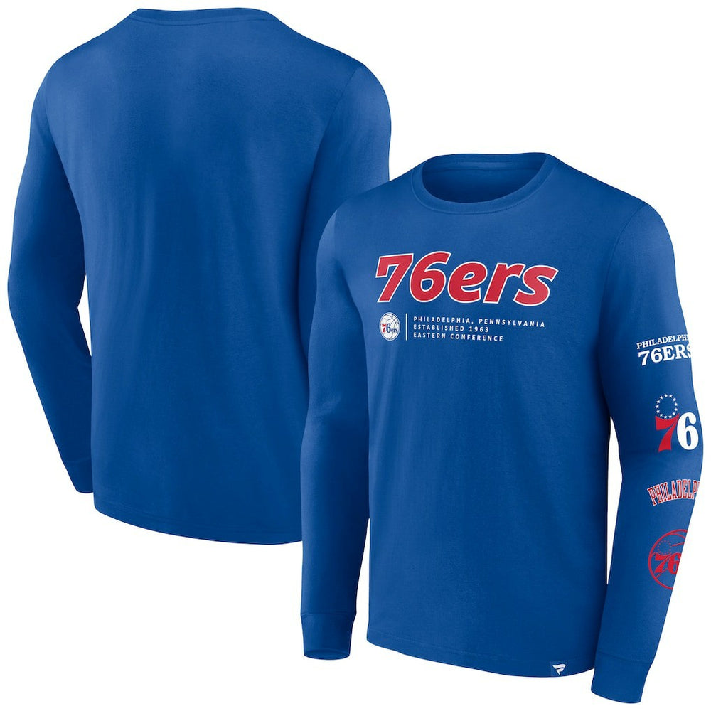 Fanatics - Philadelphia 76ers Baseline Long Sleeve T-Shirt - Royal