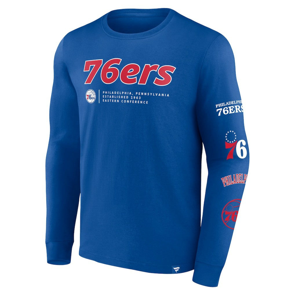 Fanatics - Philadelphia 76ers Baseline Long Sleeve T-Shirt - Royal