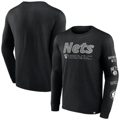 Fanatics - Brooklyn Nets Baseline Long Sleeve T-Shirt - Black