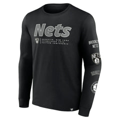Fanatics - Brooklyn Nets Baseline Long Sleeve T-Shirt - Black
