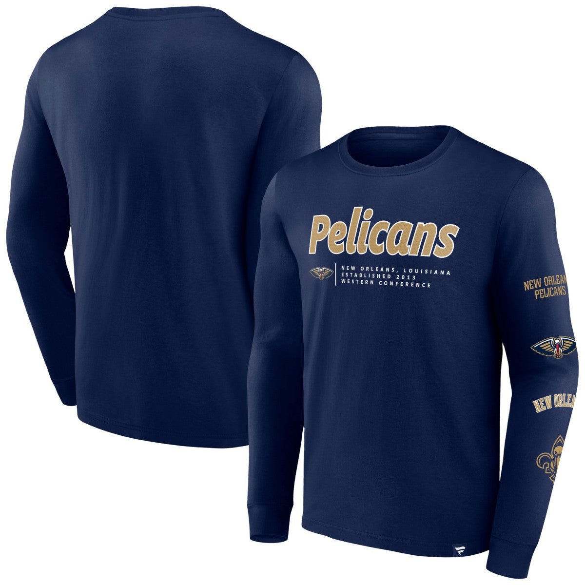 Fanatics - New Orleans Pelicans Baseline Long Sleeve T-Shirt - Navy