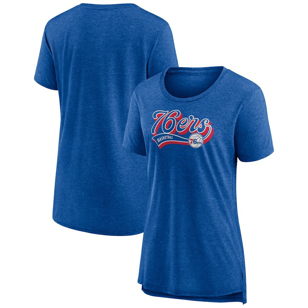 Fanatics - Philadelphia 76ers Women's League Leader Tri-Blend T-Shirt - Heather Royal