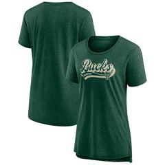 Fanatics - Milwaukee Bucks Women's League Leader Tri-Blend T-Shirt - Hunter Green