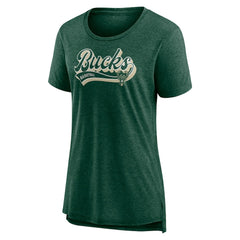 Fanatics - Milwaukee Bucks Women's League Leader Tri-Blend T-Shirt - Hunter Green