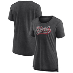 Fanatics - Miami Heat Women's League Leader Tri-Blend T-Shirt - Heather Charcoal