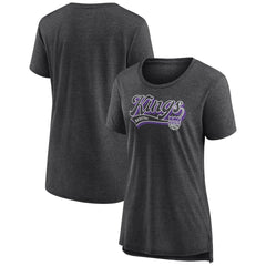 Fanatics - Sacramento Kings Women's League Leader Tri-Blend T-Shirt - Heather Charcoal