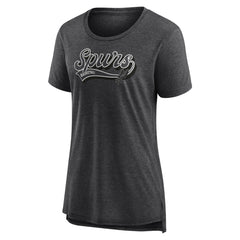 Fanatics - San Antonio Spurs Women's League Leader Tri-Blend T-Shirt - Heather Charcoal