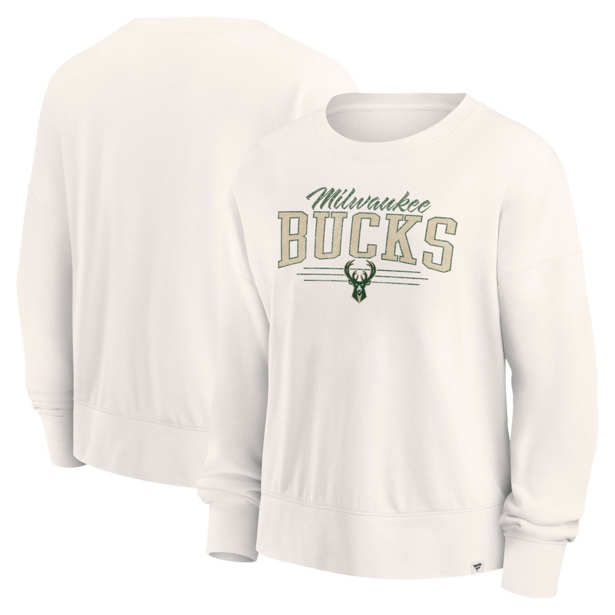 Fanatics - Milwaukee Bucks Women's Close the Game Pullover Sweatshirt - Cream