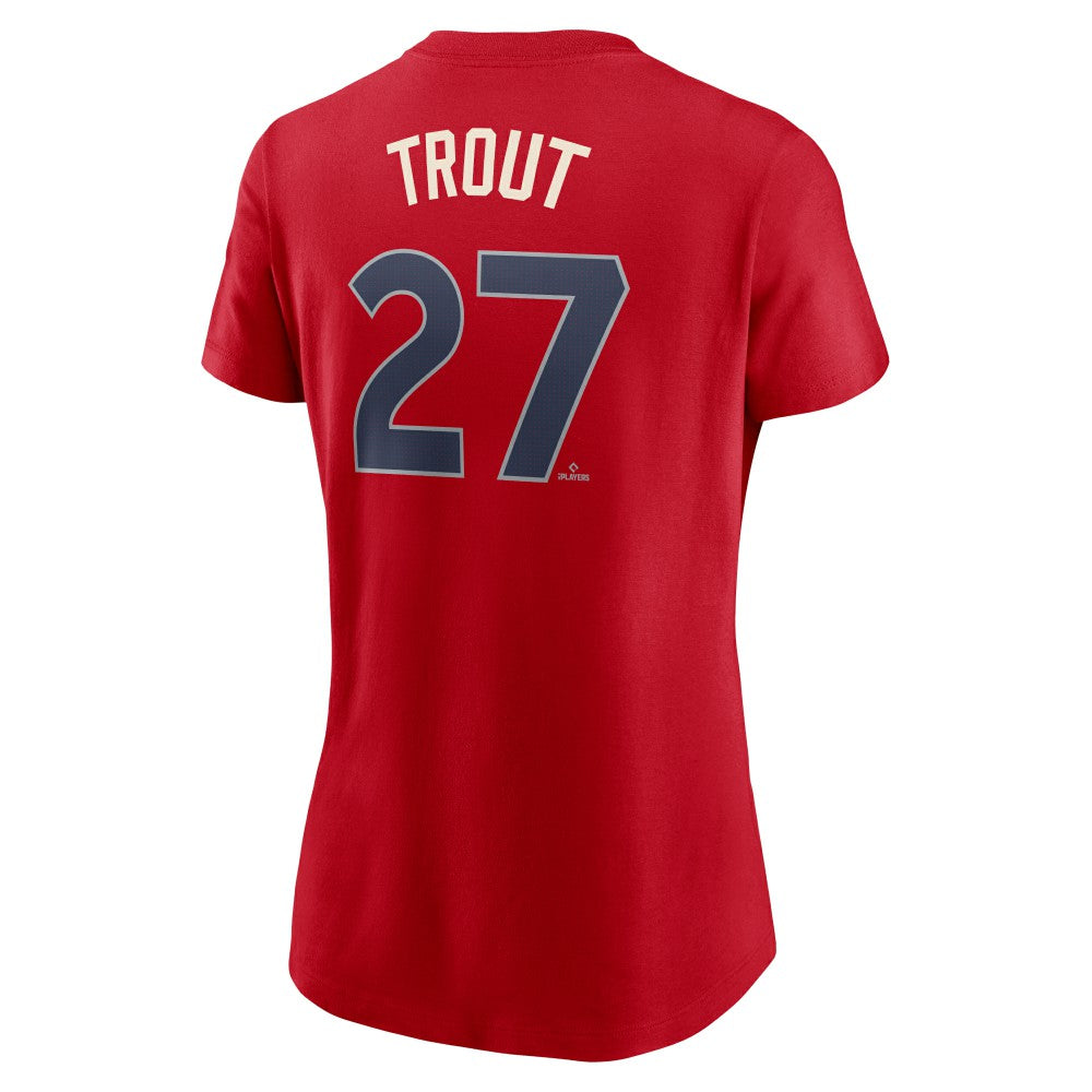 Mike Trout Los Angeles Angels Nike Women's 2024 City Connect Fuse Player Name & Number T-Shirt Clearance