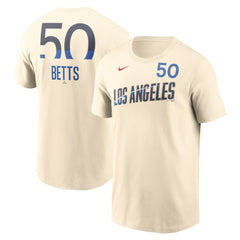 Mookie Betts Los Angeles Dodgers Nike 2024 City Connect Fuse Name & Number T-Shirt On Sale