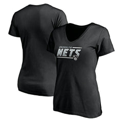 NBA - Brooklyn Nets Women's Mascot In Bounds V-Neck T-Shirt - Black