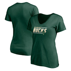 NBA - Milwaukee Bucks Women's Mascot In Bounds V-Neck T-Shirt - Hunter Green