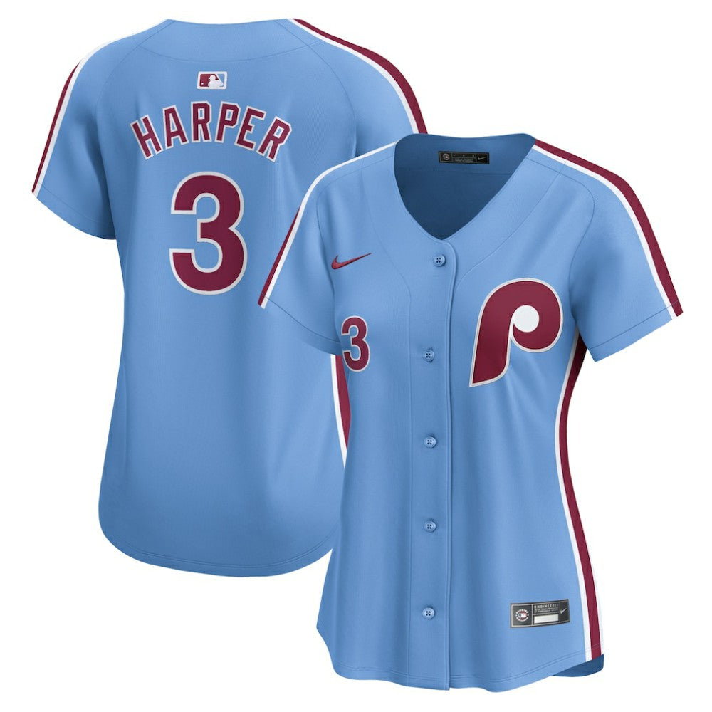 Bryce Harper Philadelphia Phillies Nike Women's Alternate Limited Player Jersey – Light Blue | MLB Jerseys