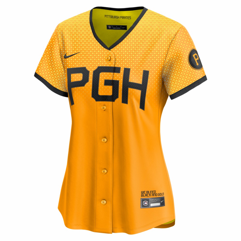 Pittsburgh Pirates Nike Women's City Connect Limited Jersey - Gold | MLB Jerseys