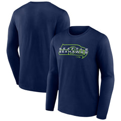 Seattle Seahawks Advance to Victory Long Sleeve T-Shirt College Navy - NFL