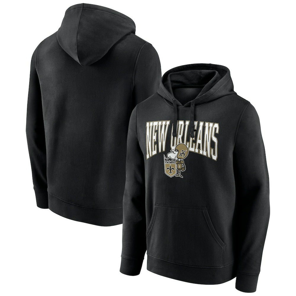 New Orleans Saints Gridiron Classics Campus Standard Pullover Hoodie Black - NFL