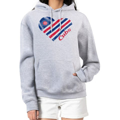 Chicago Cubs G-III 4Her by Carl Banks Women's Heart Fleece Pullover Hoodie On Sale