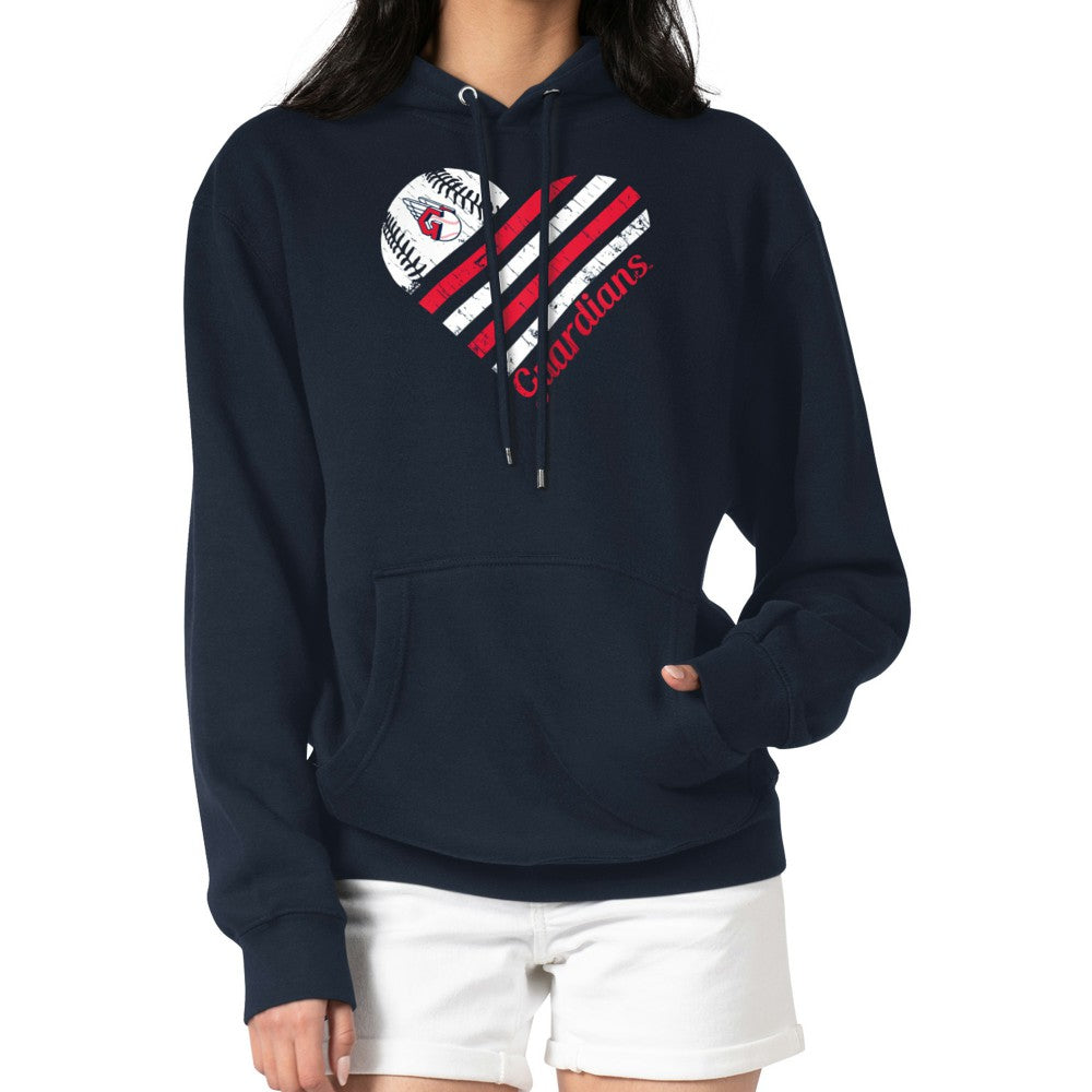 Cleveland Guardians G-III 4Her by Carl Banks Women's Heart Fleece Pullover Hoodie Sale