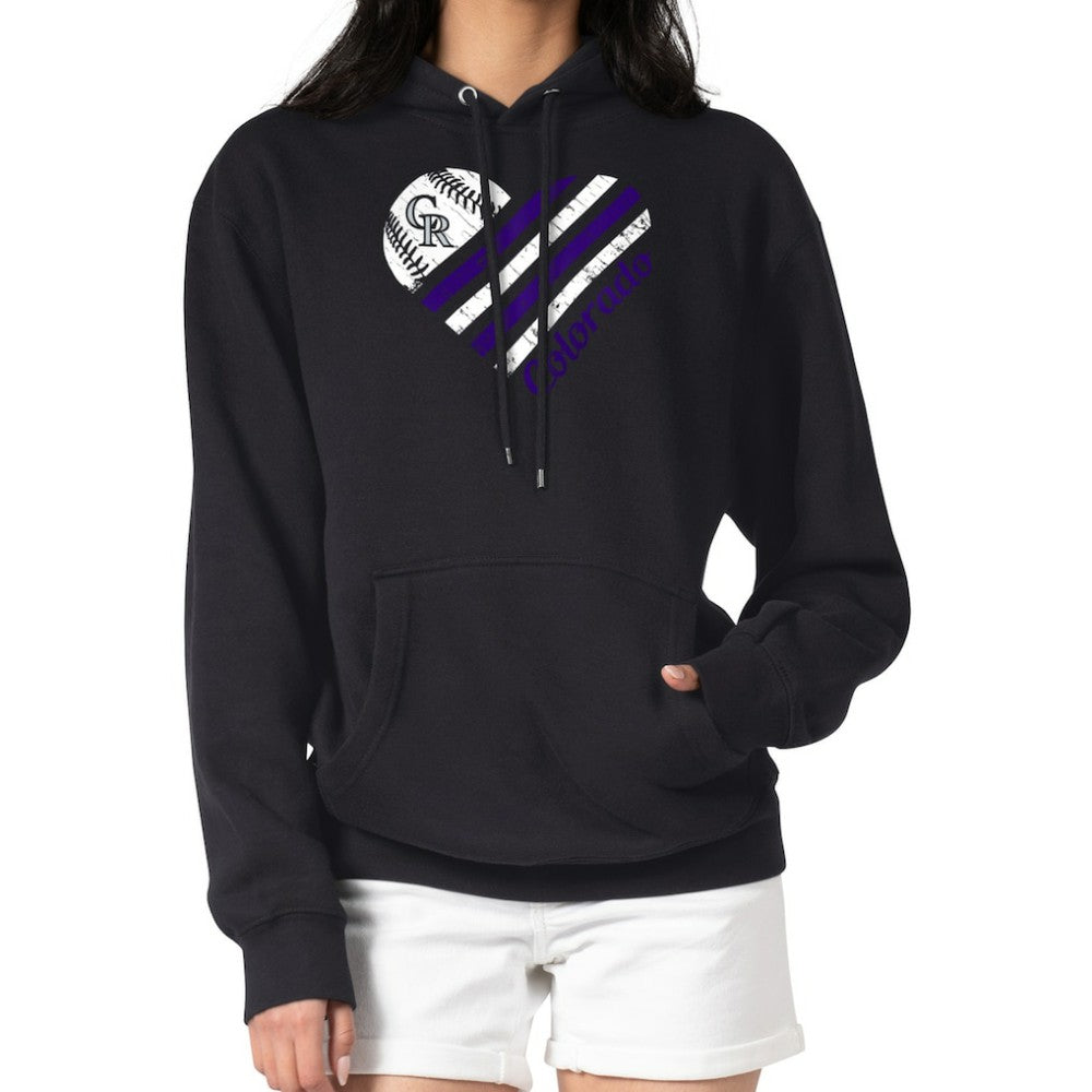 Colorado Rockies G-III 4Her by Carl Banks Women's Heart Fleece Pullover Hoodie Lifestyle