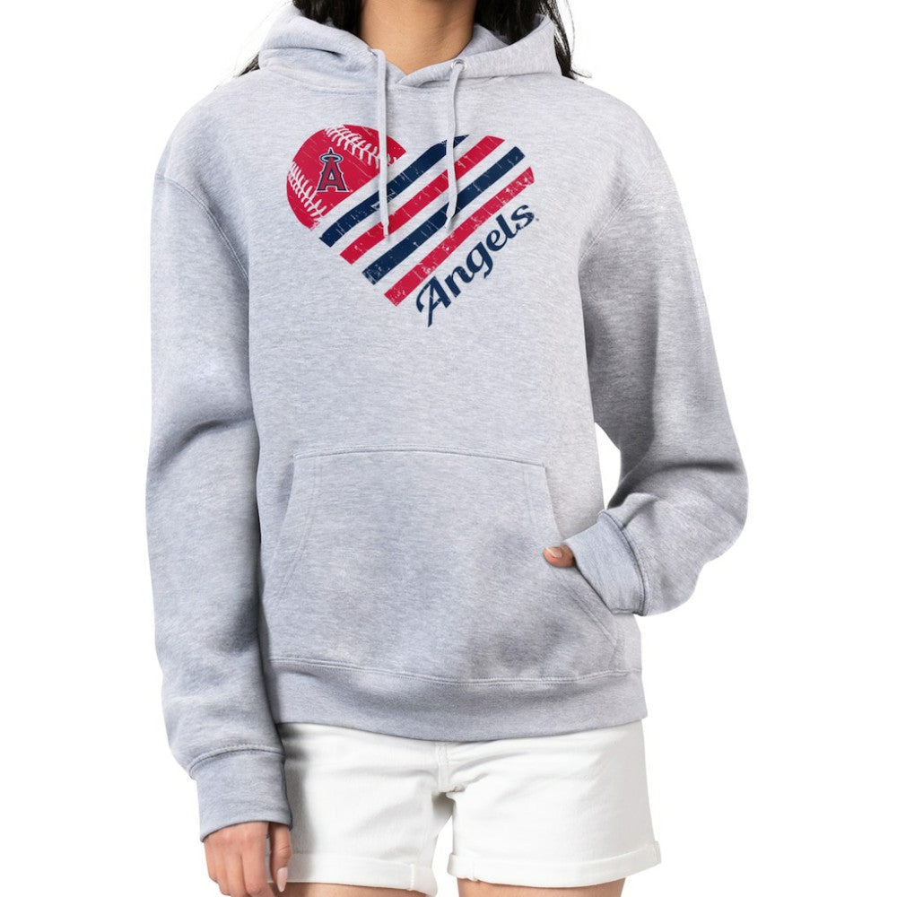 Los Angeles Angels G-III 4Her by Carl Banks Women's Heart Fleece Pullover Hoodie Sale