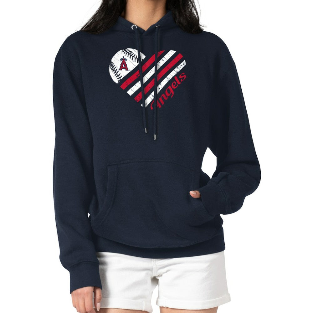 Los Angeles Angels G-III 4Her by Carl Banks Women's Heart Fleece Pullover Hoodie Sale