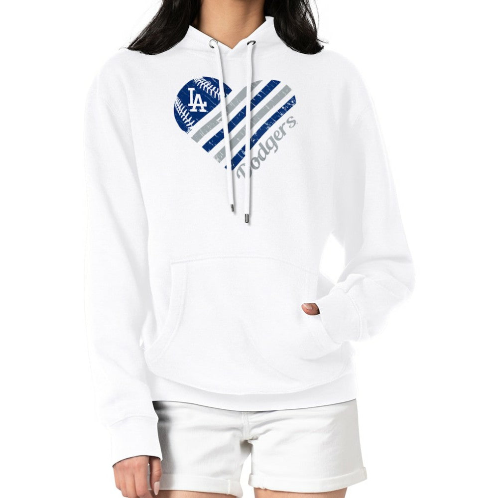 Los Angeles Dodgers G-III 4Her by Carl Banks Women's Heart Fleece Pullover Hoodie for sale
