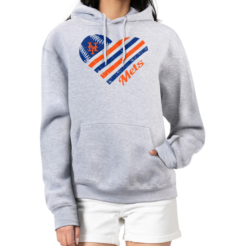New York Mets G-III 4Her by Carl Banks Women's Heart Fleece Pullover Hoodie Lifestyle
