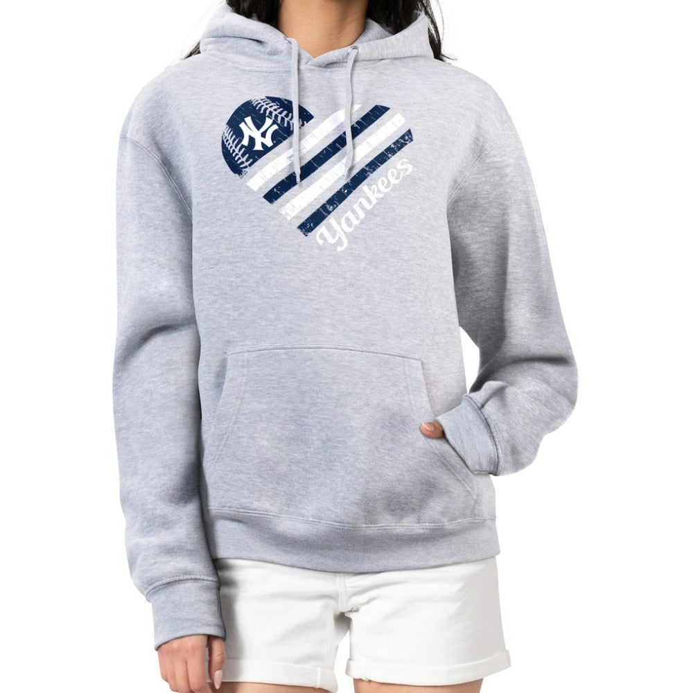 New York Yankees G-III 4Her by Carl Banks Women's Heart Fleece Pullover Hoodie Lifestyle