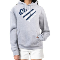 New York Yankees G-III 4Her by Carl Banks Women's Heart Fleece Pullover Hoodie Lifestyle