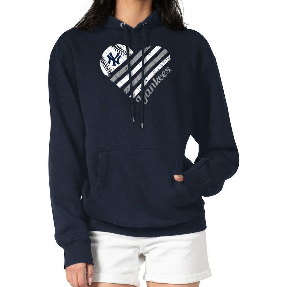 New York Yankees G-III 4Her by Carl Banks Women's Heart Fleece Pullover Hoodie Lifestyle