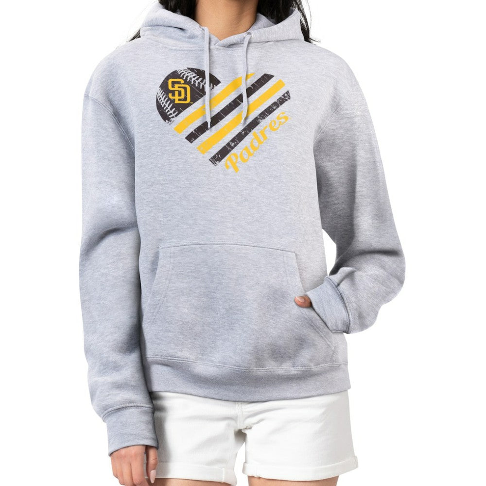 San Diego Padres G-III 4Her by Carl Banks Women's Heart Fleece Pullover Hoodie for sale