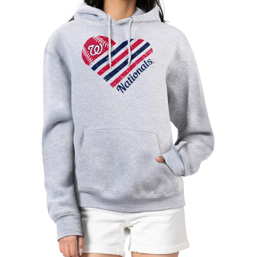Washington Nationals G-III 4Her by Carl Banks Women's Heart Fleece Pullover Hoodie Sale