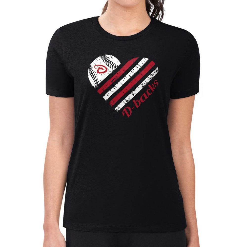 Arizona Diamondbacks G-III 4Her by Carl Banks Women's Super-Slim Fit Lightweight Heart Graphic T-Shirt Lifestyle