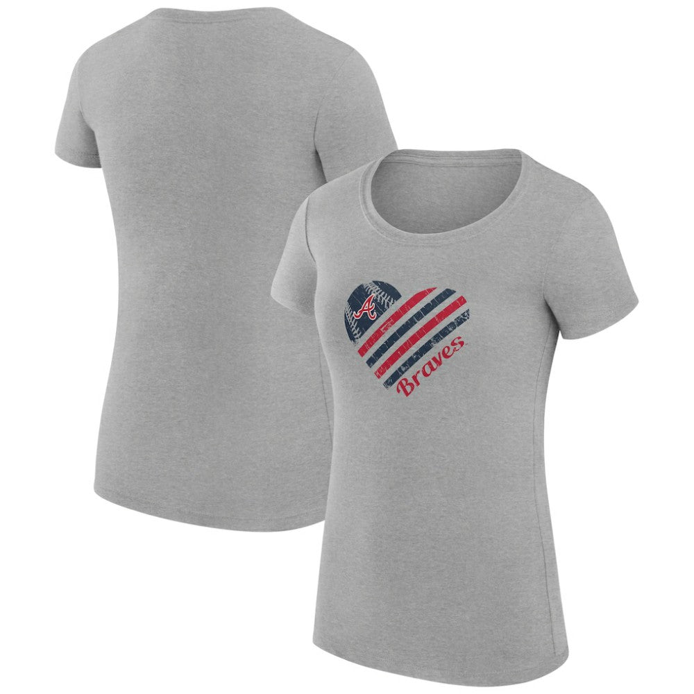 Atlanta Braves G-III 4Her by Carl Banks Women's Super-Slim Fit Lightweight Heart Graphic T-Shirt Near Me