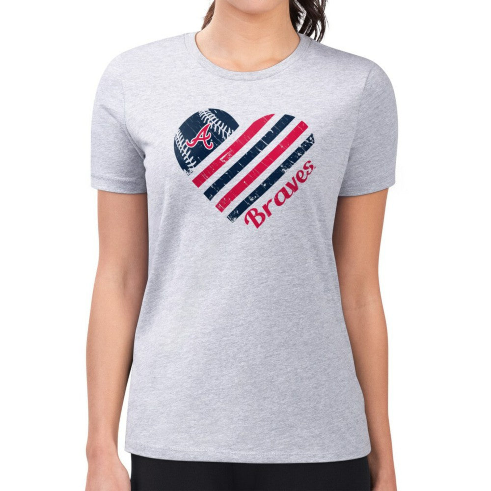 Atlanta Braves G-III 4Her by Carl Banks Women's Super-Slim Fit Lightweight Heart Graphic T-Shirt Near Me